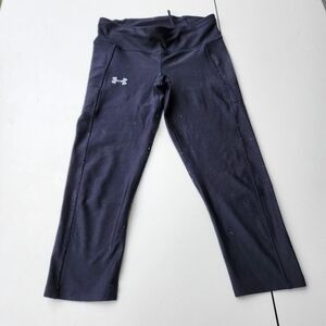 Under Armour HeatGear Compression Pants Cropped Leggings Running Black Womens M